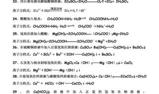 高中必背化学方程式 高中所有化学方程式